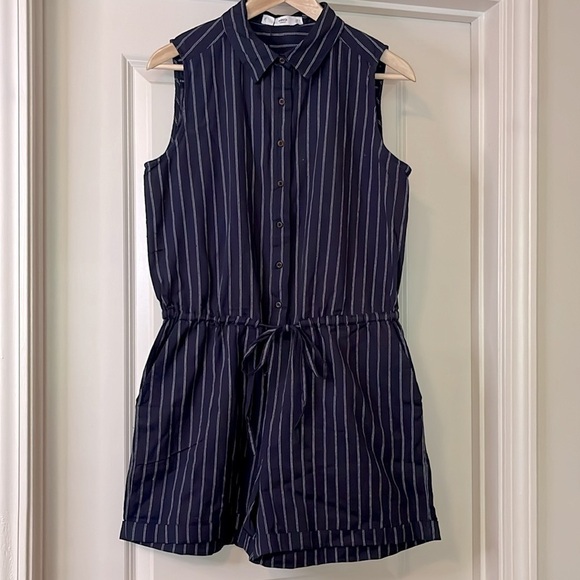 MANGO | WOMEN'S STRIPED ROMPER IN NAVY - Picture 2 of 8
